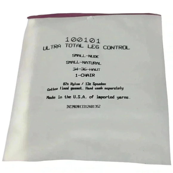 SILKIES VTG ULTRA TOTAL LEG CONTROL TIGHTS NYLON SPANDEX 100101 PANTY HOSE NUDE - Picture 4 of 5